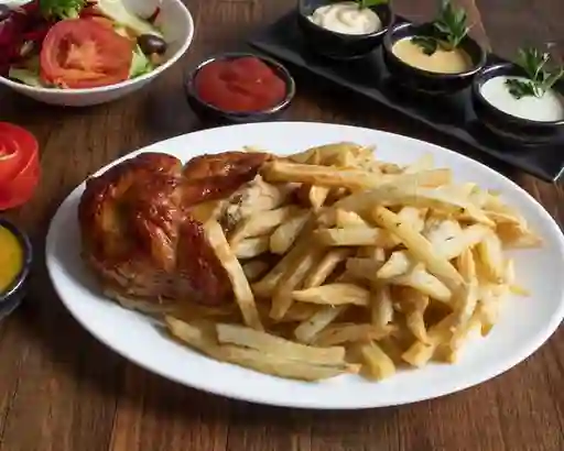 1/4 Pollo + Papas Fritas + Ensalada