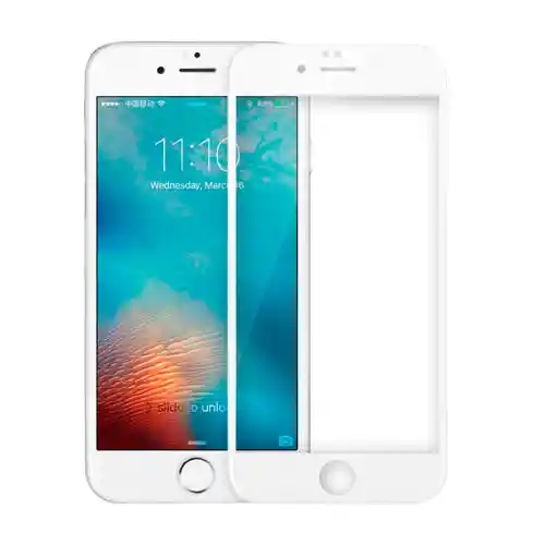 Glass Mica de Vidrio Templado Full Para iPhone 7.8 Plus Blanco