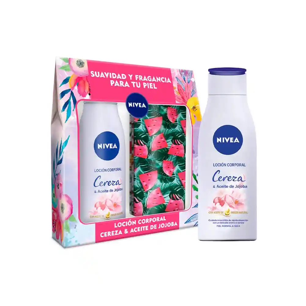 Nivea Pack Promocional Senses Cereza + Cosmetiquero