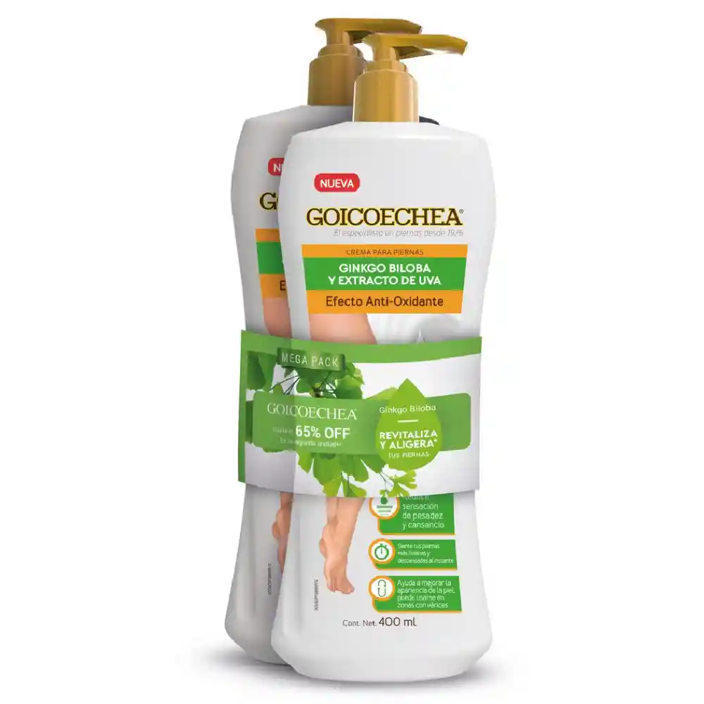 Goicoechea Crema para Pierna Ginkgo Biloba y Extracto de Uva
