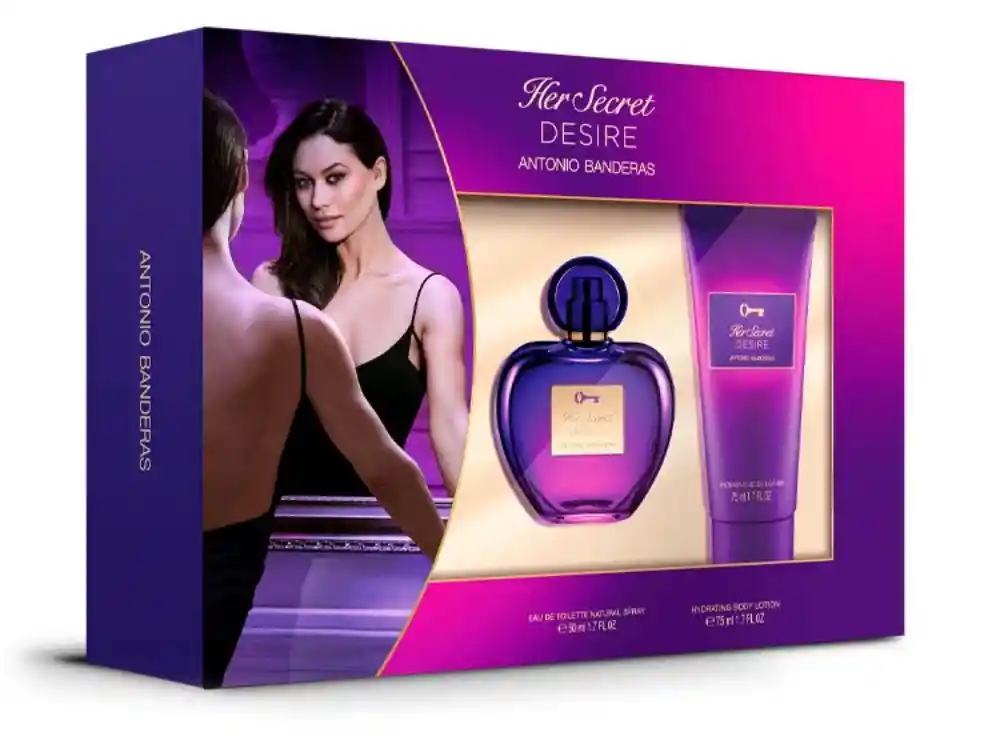 Set Antonio Banderas Her Secret Desire Edt 50 Ml + Body Lotion 7