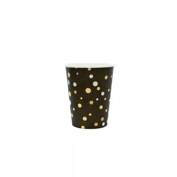 Vaso Puntitos Negro y Dorado - 270 mL