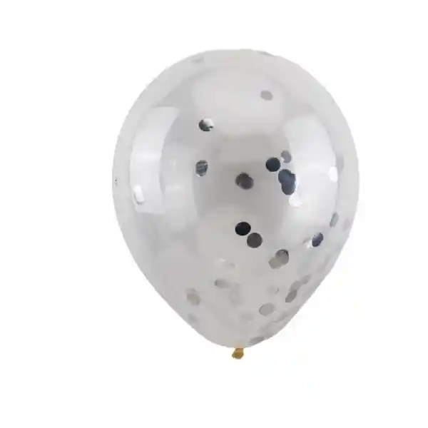 Globo Premium Confetti Plateado - 30 cm