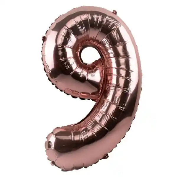 Globo Número 9 Rose Gold - 81 cm