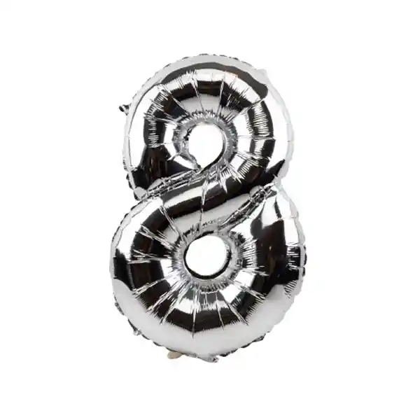 Globo Número 8 Plateado - 60 cm