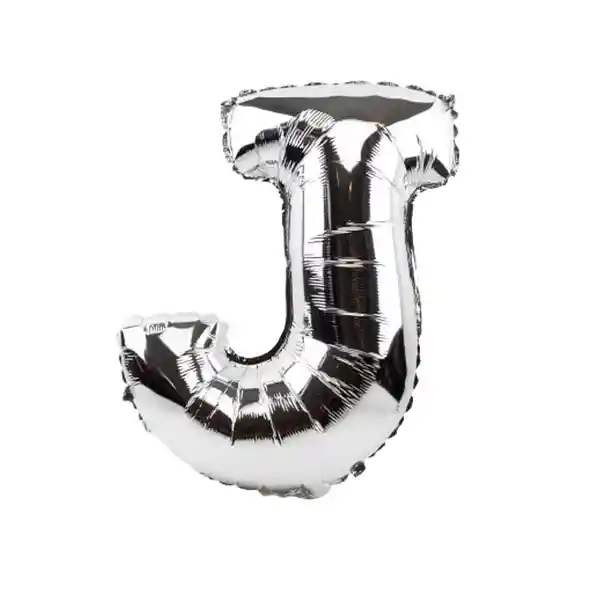 Globo Letra J Plateado - 60 cm