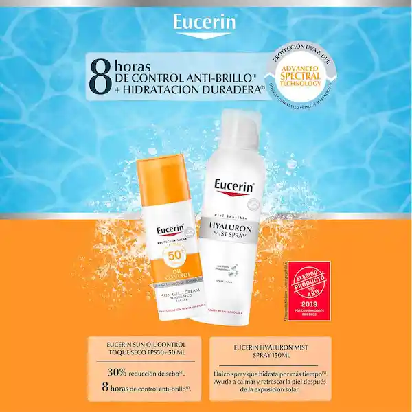 Eucerin Sun Oil Control + Eucerin Hyaluron Filler Mist