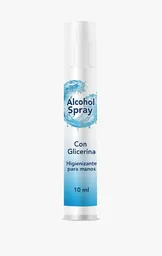 ALCOHOL HIGIENIZANTE MANOS 10 ML Salcobrand Alcohol en Spray con Glicerina para Manos
