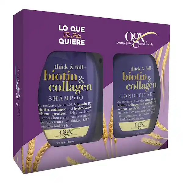 Organix Pack Shampoo + Acondicionador Biotin & Collagen