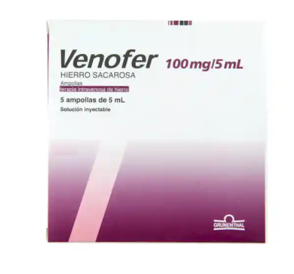 Venofer Complejo de Hierro III (100 mg / 5 mL)