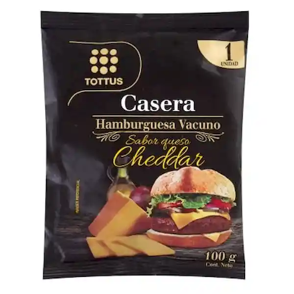 Tottus Hamburguesa Casera Sabor Cheddar