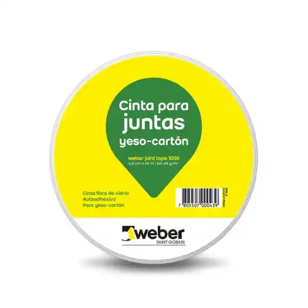 Weber Cinta Fibra de Vidrio Para Juntura Yeso 48 mm x 45 m