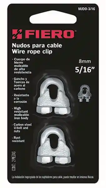 Fiero Grapa Para Cable Galvanizada 5/16 Pulgada