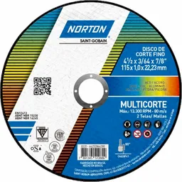 Norton Disco de Corte Multimaterial 4.1/2 / 115 x 1.0 mm