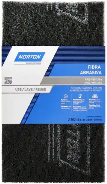 Norton Fibra Abrasiva Lavable Pre Pintura Gris 130 x 240 mm