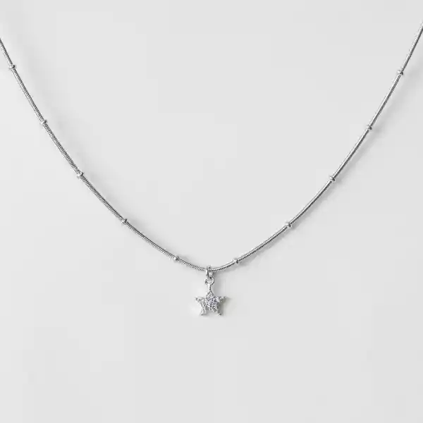 Psk Joyas Collar Chocker Estrella Rodio