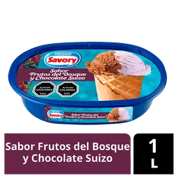 Savory Helado Sabor a Frutos del Bosque y Chocolate Suizo