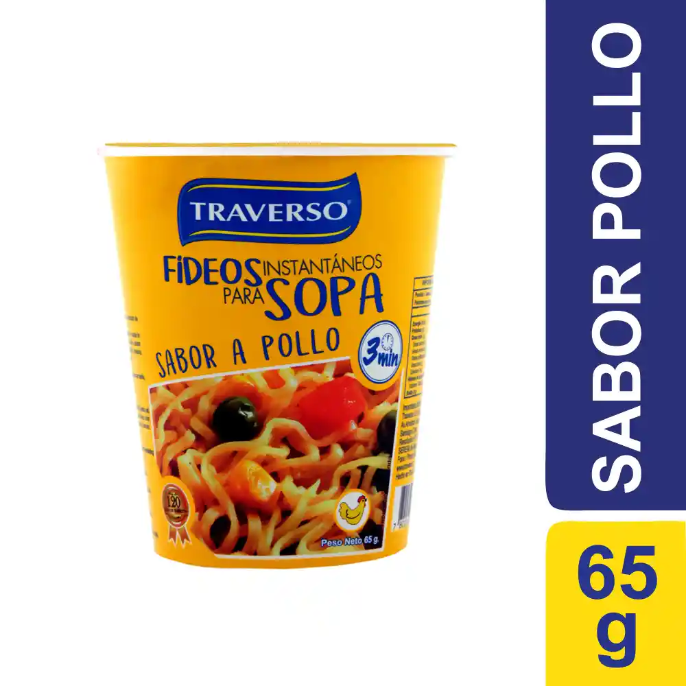 Traverso Sopa Instantánea de Fideos Sabor a Pollo