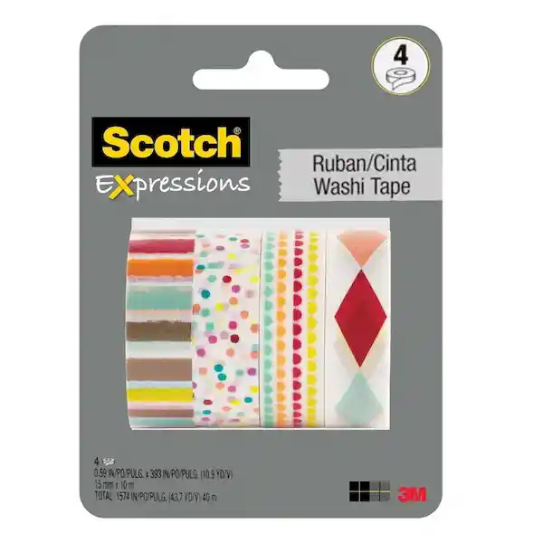 3M Cinta Adhesiva Washi Tape Rombo