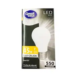 Great Value Ampolleta Led Bola Luz C�lida E27 7w 45w