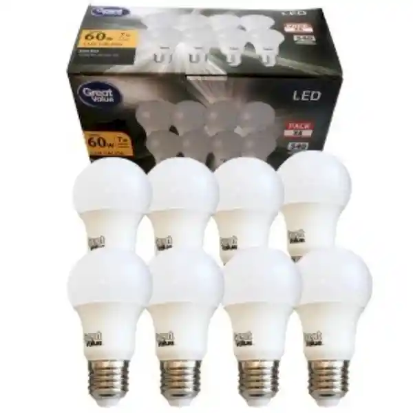 Great Value Ampolleta Led 7w Luz C�lida Pack 8