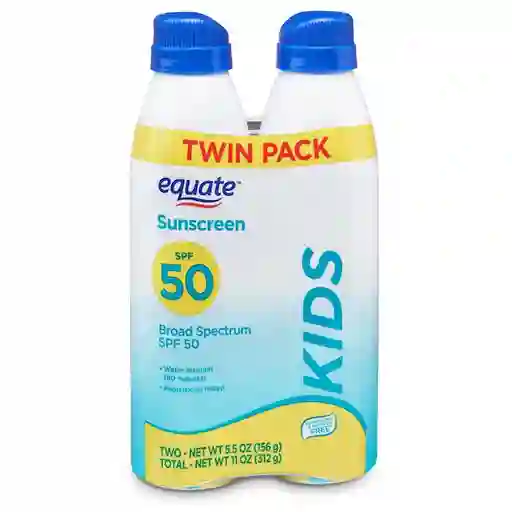 Equate Protector Solar Para Niños en Spray Spf 50 Twinpack