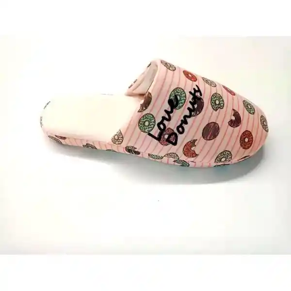 Boulevard Pantufla Mujer Donut Rosada Talla L