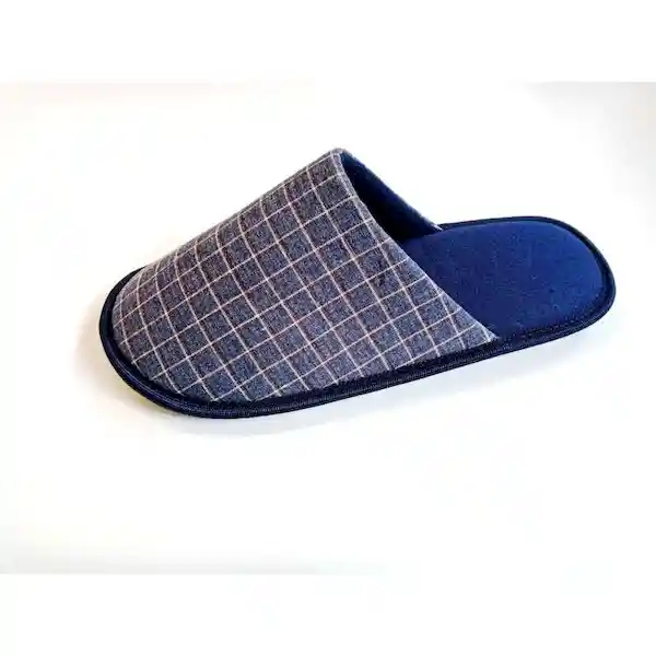 Boulevard Pantufla Hombre Check Blue Talla L