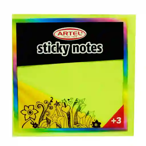 Artel Notas Adhesivas Brillantes Verde 75 x 75 mm
