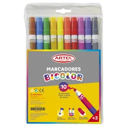 Estuche 10 Marcadores Bicolor Artel