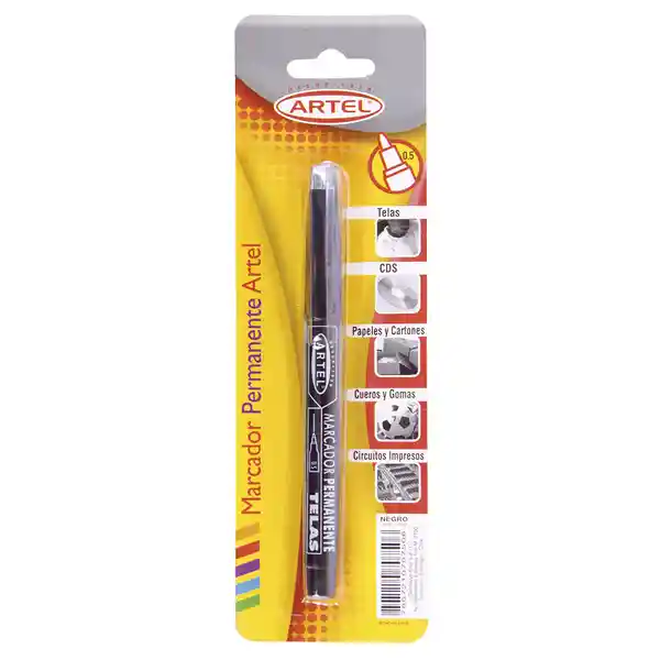 Artel Marcador Blister Para Ropa Negro