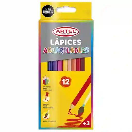 Lápiz De Color Artel Acuarelables 12 U