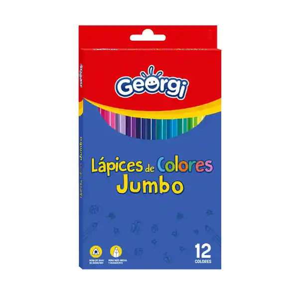 Georgi Lápiz Color Largo Jumbo en Estuche