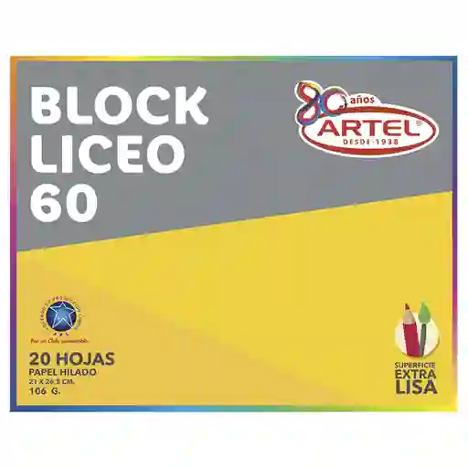 Block Dibujo Artel Liceo 60 20 Hojas