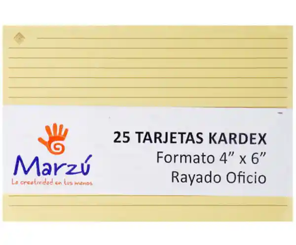 Marzu Tarjetas Kardex 4 x 6