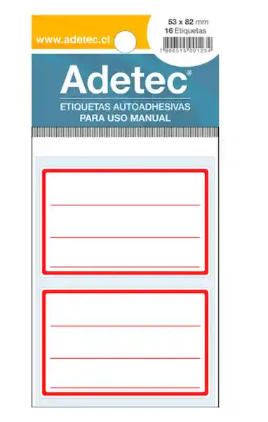 Adetec Etiquetas Autoadhesivas Grande Escolar