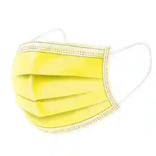 Mascarilla 3 Capas Desechable Colores Amarillo