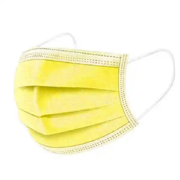 Mascarilla 3 Capas Desechable Colores Amarillo