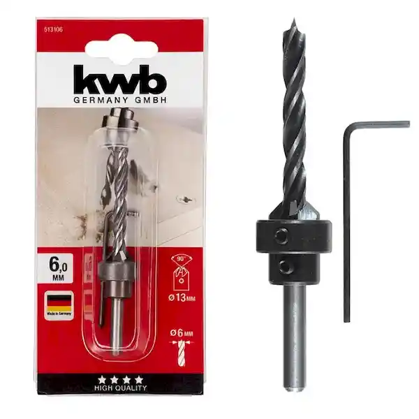 KWB Avellanadora Ajustable Para Madera 4 Mm