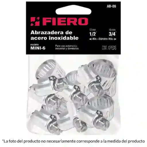 Fiero Abrazadera Reforzada Acero Inox. 3/4-1.3/4 Pulg 19-44 mm