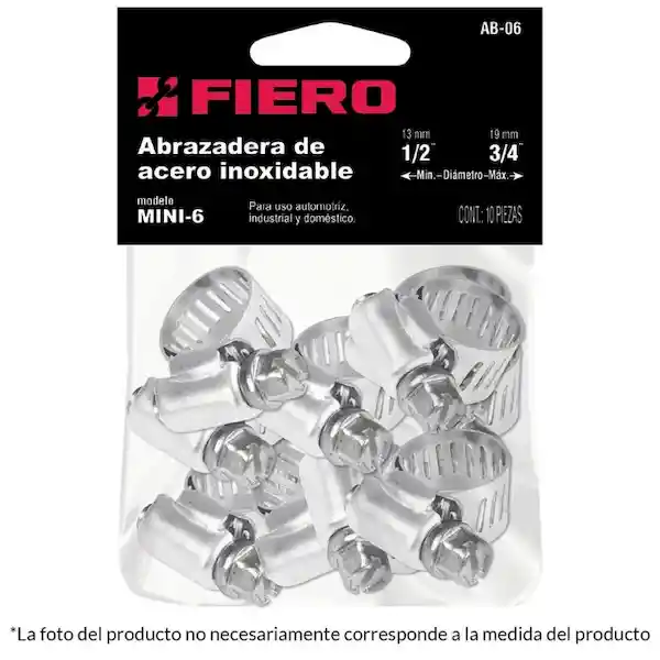 Fiero Abrazadera Reforzada Acero Inox. 3/4-1.3/4 Pulg 19-44 mm