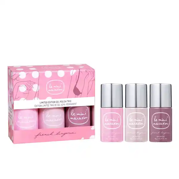 Le Mini Macaron Esmalte Gel Trio French Lingerie