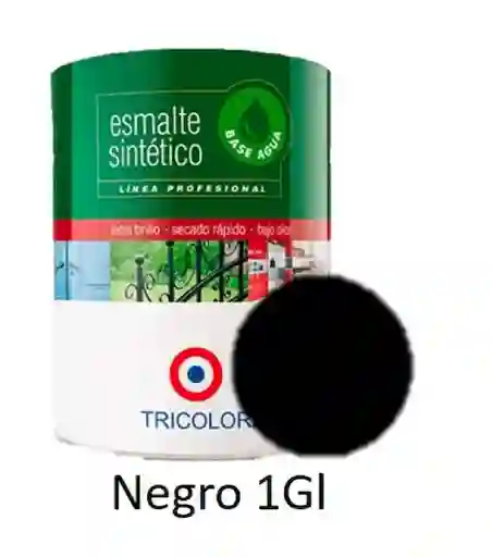 Tricolor Esmalte Sintetico Base Agua Negro 3.78 L