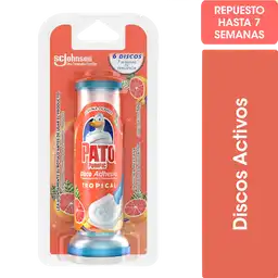 Limpiador Inodoro Discos Adhesivos Pato Brisa Tropical Repuesto 38gr