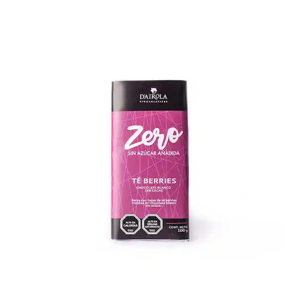 Barra de Chocolate Zero Blanco Té Berries Sin Azúcar