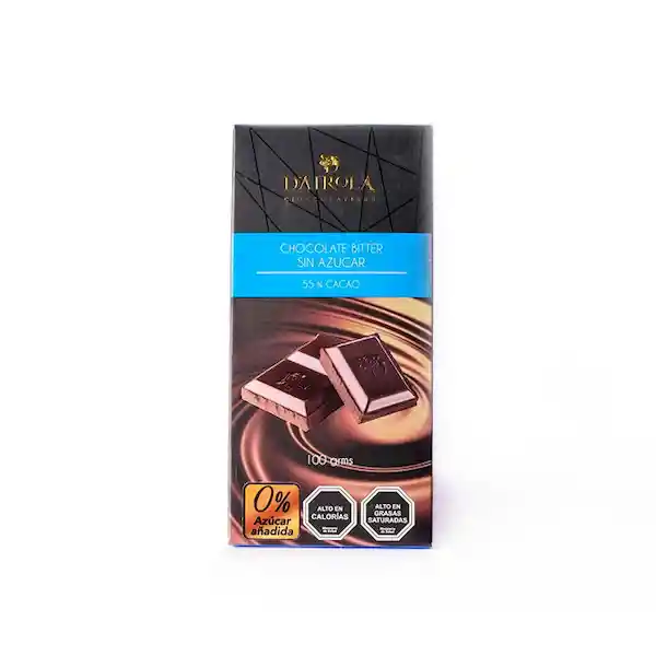 Barra de Chocolate Bitter 55% Cacao Sin Azúcar