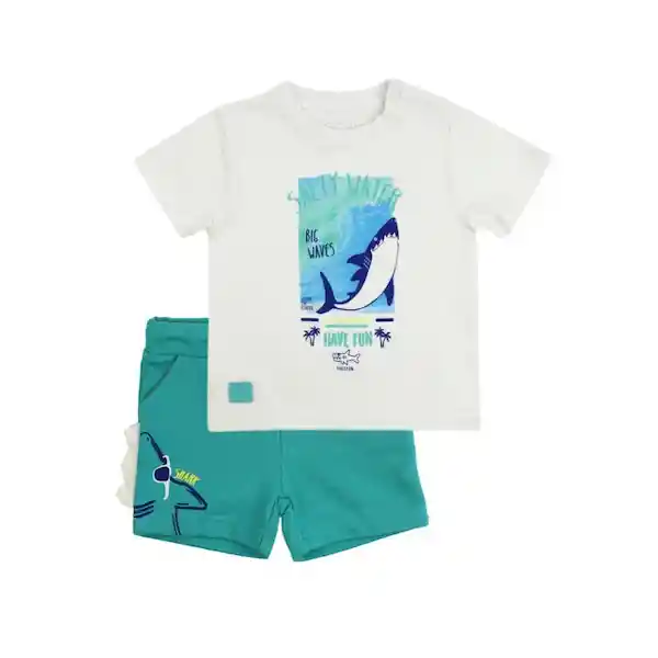 Ficcus Conjunto Bebé Niño Shark Talla 12/18 M