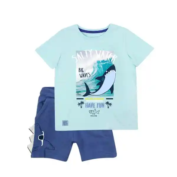 Ficcus Conjunto Bebé Niño Shark Talla 12/18 M