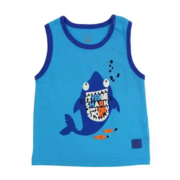 Ficcus Polera Bebé Niño Sin Manga Shark Talla 6/12 M