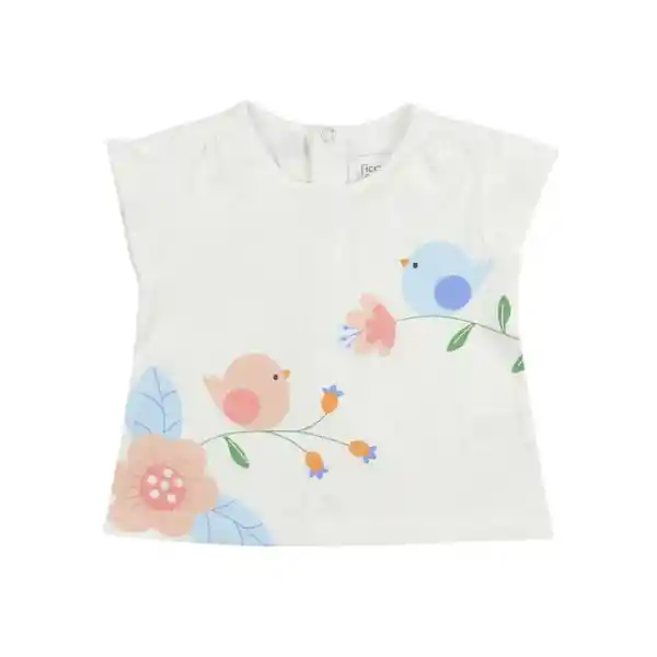 Ficcus Polera Newborn Niña Floral Talla 6 M